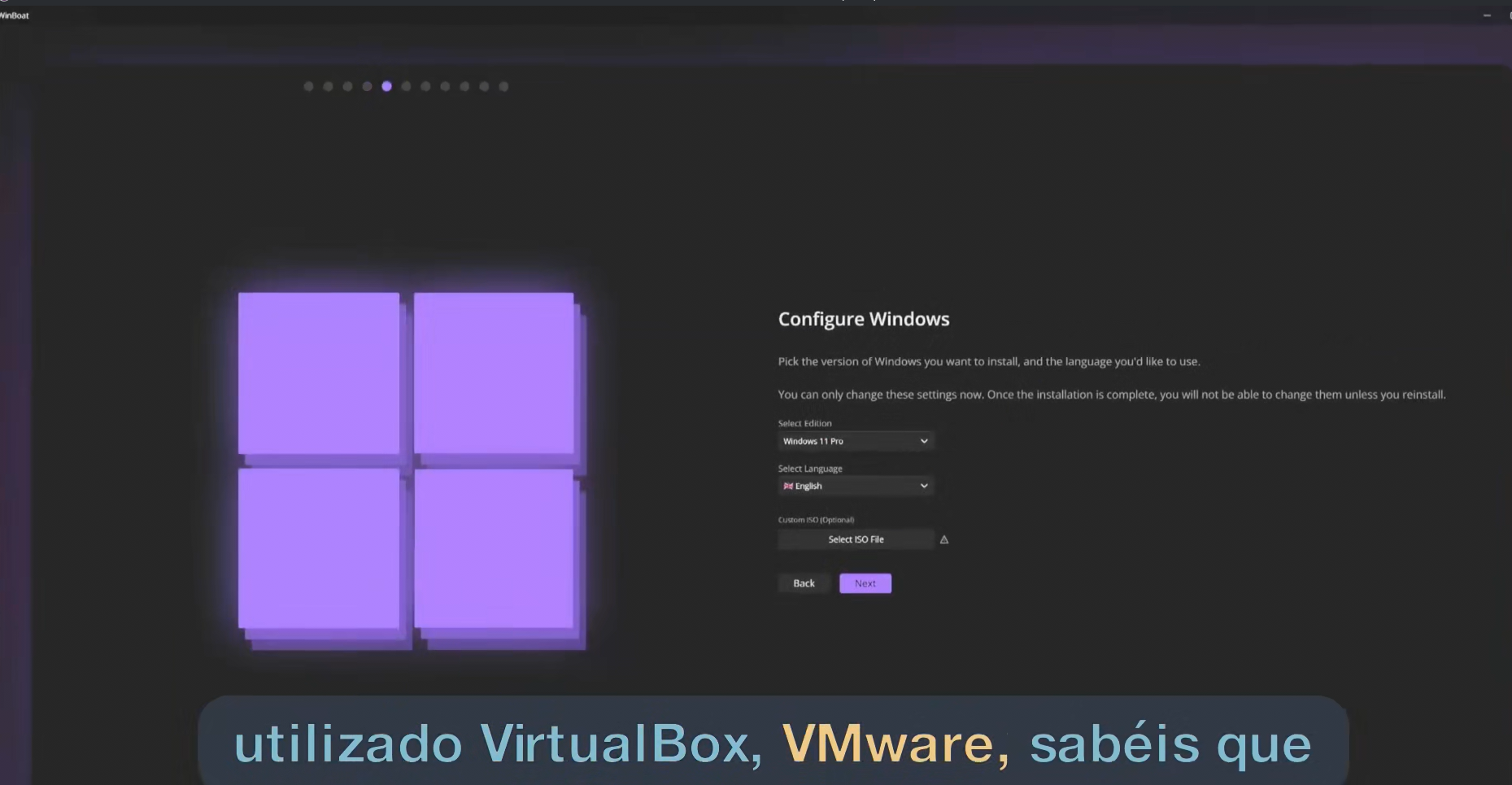 Configuración de Windows en Winboat