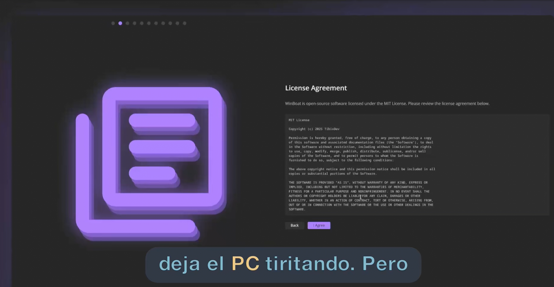 Acuerdo de licencia de Winboat