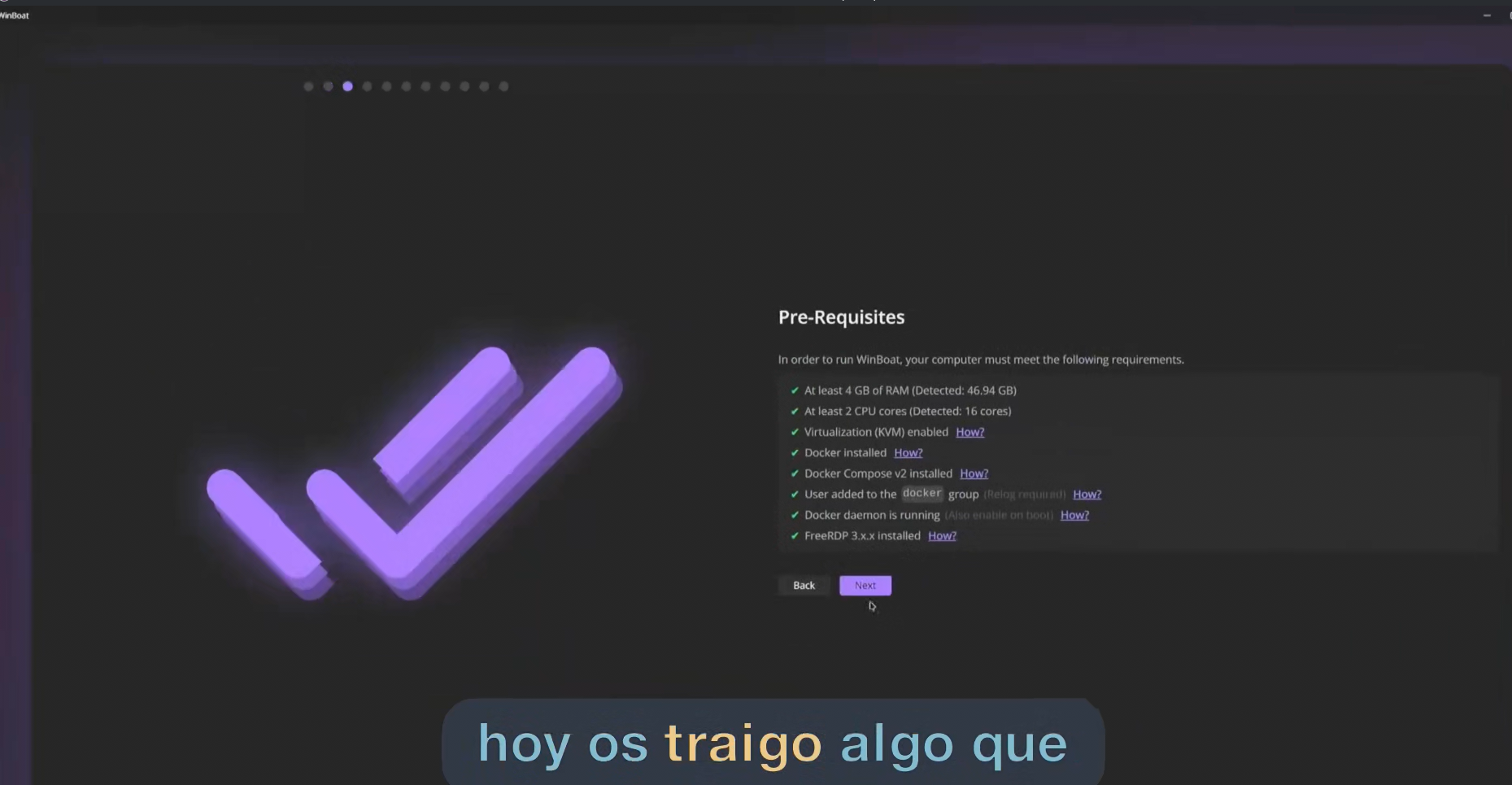 Requisitos previos para Winboat